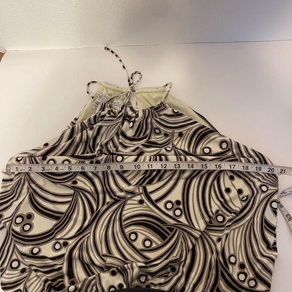 Maggy London Y2K Brown Patterned Tank Dress Size 12 - Picture 6 of 6